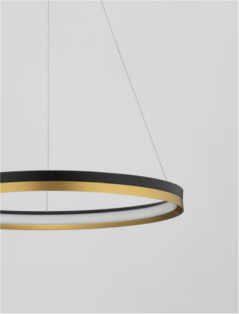 9695238 Lustra Nova Luce CANTRIA LED 33W 4580lm 3000K Metal & Acrylic  Black Brass Gold Dimabil Triac IP20 [1]