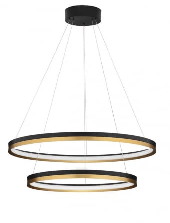9695239 Lustra Nova Luce CANTRIA LED 98W 7643lm 3000K Metal & Acrylic  Black Brass Gold Dimabil Triac IP20