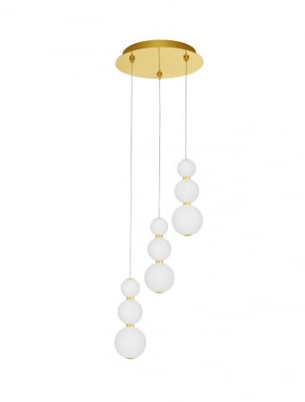 ILUMINAT INTERIOR - 9695242 Lustra Nova Luce PERLA LED 23W 2281lm 3000K Metal & Opal Glass Gold Dimabil Triac IP20