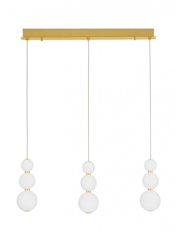 ILUMINAT INTERIOR - 9695243 Lustra Nova Luce PERLA LED 25W 2265lm 3000K Metal & Opal Glass Gold Dimabil Triac IP20