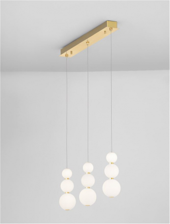 9695243 Lustra Nova Luce PERLA LED 25W 2265lm 3000K Metal & Opal Glass Gold Dimabil Triac IP20 [2]
