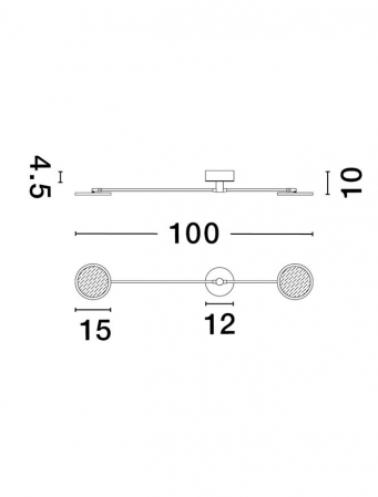9695251 Aplica Nova Luce SCOPE LED 19W 2494lm 3000K Metal & Acrylic  Black & Gold Nedimabil IP20 [3]