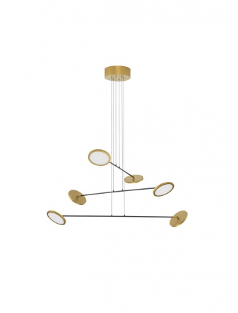Lustre - 9695255 Lustra Nova Luce SCOPE LED 51W 6376lm 3000K Metal & Acrylic  Black & Gold Dimabil Triac IP20