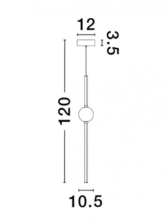 9695256 Pendul Nova Luce ACROBAT LED 19W 1131lm 3000K Aluminium & Opal Glass Black & Gold Nedimabil IP20 [4]