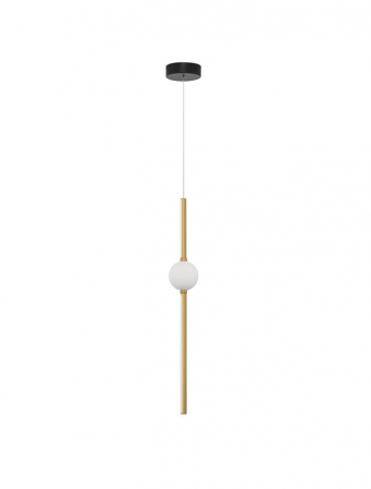 ILUMINAT INTERIOR - 9695256 Pendul Nova Luce ACROBAT LED 19W 1131lm 3000K Aluminium & Opal Glass Black & Gold Nedimabil IP20