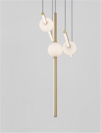 9695257 Lustra Nova Luce ACROBAT LED 27W 2542lm 3000K Aluminium & Opal Glass Black & Gold Dimabil Triac IP20 [2]