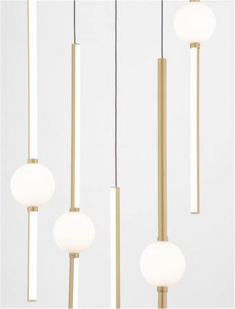 9695258 Lustra Nova Luce ACROBAT LED 61W 5589lm 3000K Aluminium & Opal Glass Black & Gold Dimabil Triac IP20 [3]