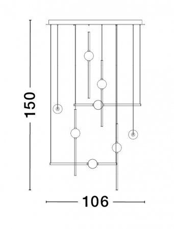 9695259 Candelabru Nova Luce ACROBAT LED 106W 9926lm 3000K Aluminium & Opal Glass Black & Gold Dimabil Triac IP20 [3]