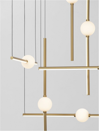 9695259 Candelabru Nova Luce ACROBAT LED 106W 9926lm 3000K Aluminium & Opal Glass Black & Gold Dimabil Triac IP20 [2]