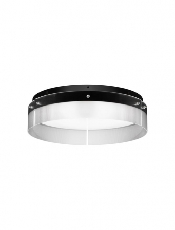 Moderne - 9695264 Plafoniera Nova Luce PAULINE LED 48W 4010lm 3000K Aluminium & Clear Glass Sandy Black Dimabil Triac IP20