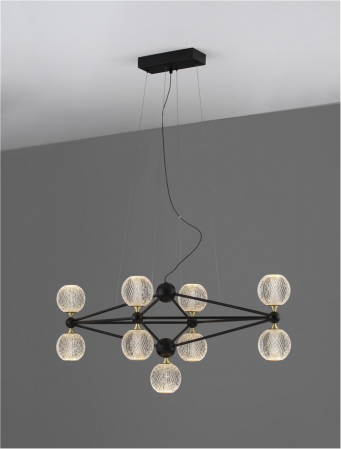 9695300 Lustra Nova Luce BELINDA LED 42W 2238lm 3000K  Aluminium & Acrylic Black Dimabil Triac IP20 [2]
