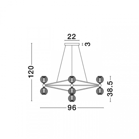 9695300 Lustra Nova Luce BELINDA LED 42W 2238lm 3000K  Aluminium & Acrylic Black Dimabil Triac IP20 [10]