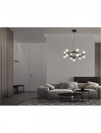 9695400 Lustra Nova Luce BELINDA LED 53W 2984lm 3000K  Aluminium & Acrylic Black Dimabil Triac IP20 [1]