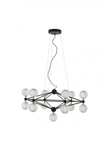 Lustre - 9695400 Lustra Nova Luce BELINDA LED 53W 2984lm 3000K  Aluminium & Acrylic Black Dimabil Triac IP20