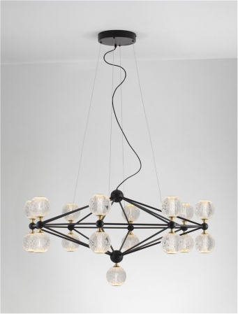 9695500 Lustra Nova Luce BELINDA LED 78W 4492lm 3000K  Aluminium & Acrylic Black Dimabil Triac IP20 [3]