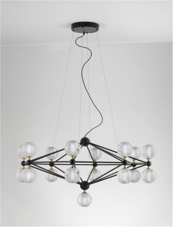 9695500 Lustra Nova Luce BELINDA LED 78W 4492lm 3000K  Aluminium & Acrylic Black Dimabil Triac IP20 [2]