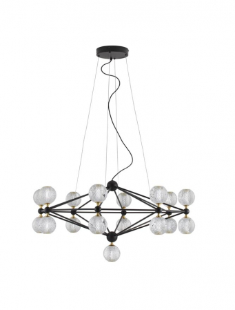 9695500 Lustra Nova Luce BELINDA LED 78W 4492lm 3000K  Aluminium & Acrylic Black Dimabil Triac IP20