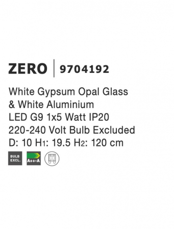 9704192 Pendul Nova Luce ZERO G9 1x5W   Gypsum & Aluminium & Opal Glass White  IP20 [8]
