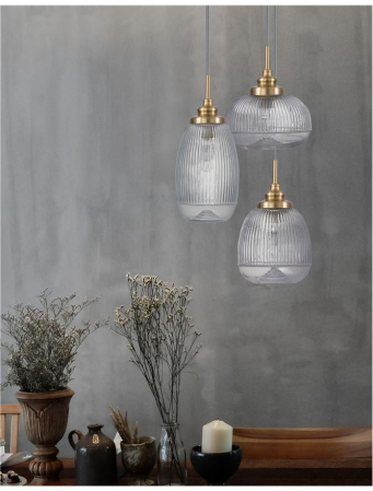 9731214 Suspensie Nova Luce MOND E14 3x5W lm  IP20 Metal & Clear Glass Satin Gold NOVALUCE [2]
