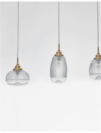 9731216 Suspensie Nova Luce MOND E14 3x5W lm  IP20 Metal & Clear Glass Satin Gold [2]