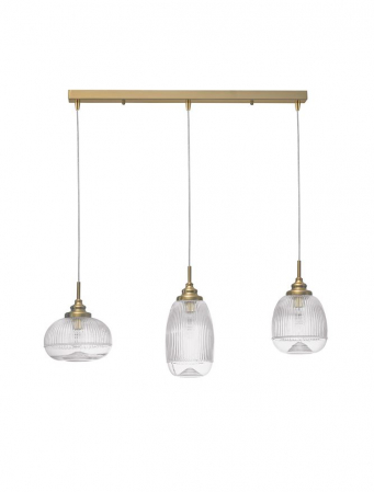 9731216 Suspensie Nova Luce MOND E14 3x5W lm  IP20 Metal & Clear Glass Satin Gold [1]