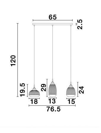 9731216 Suspensie Nova Luce MOND E14 3x5W lm  IP20 Metal & Clear Glass Satin Gold [4]