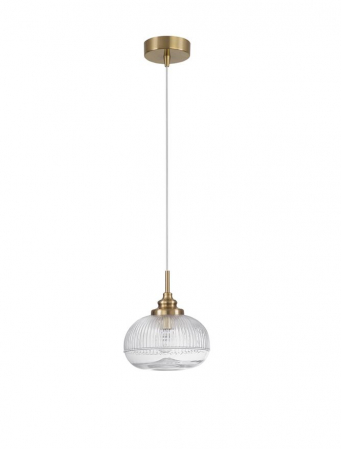 Lustre - 9738211 Suspensie Nova Luce MOND E14 1x5W lm  IP20 Metal & Clear Glass Satin Gold NOVALUCE