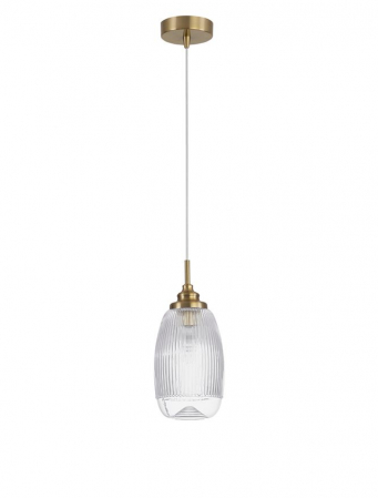Lustre - 9738212 Suspensie Nova Luce MOND E14 1x5W lm  IP20 Metal & Clear Glass Satin Gold NOVALUCE