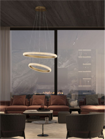 9748156 Lustra Nova Luce MEDORA LED 41W 3600lm 3000K Aluminium & Acrylic Brass Gold Dimabil Triac IP20 [1]
