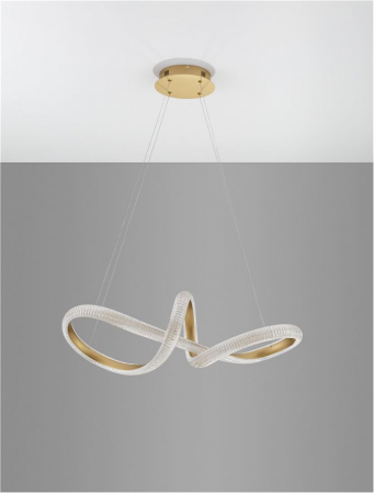 9748157 Lustra Nova Luce MEDORA LED 42W 3400lm 3000K Aluminium & Acrylic Brass Gold Dimabil Triac IP20 [6]