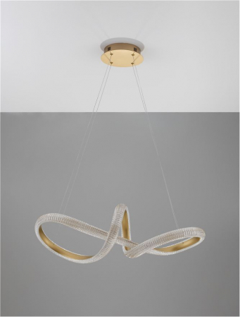 9748157 Lustra Nova Luce MEDORA LED 42W 3400lm 3000K Aluminium & Acrylic Brass Gold Dimabil Triac IP20 [3]