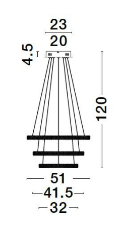 9748158 Lustra Nova Luce GINEVRA LED 69W 3900lm 3000K Aluminium & Acrylic Sandy Black Dimabil Triac IP20 [10]
