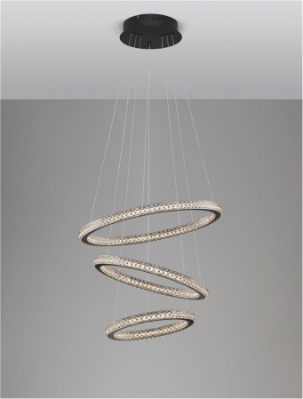 9748158 Lustra Nova Luce GINEVRA LED 69W 3900lm 3000K Aluminium & Acrylic Sandy Black Dimabil Triac IP20 [3]