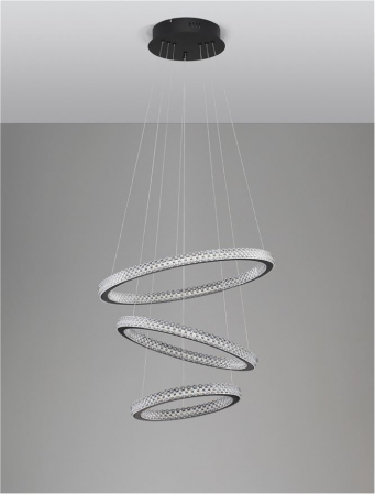 9748158 Lustra Nova Luce GINEVRA LED 69W 3900lm 3000K Aluminium & Acrylic Sandy Black Dimabil Triac IP20 [2]