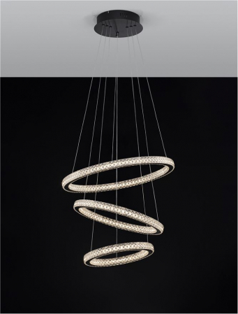 9748158 Lustra Nova Luce GINEVRA LED 69W 3900lm 3000K Aluminium & Acrylic Sandy Black Dimabil Triac IP20 [4]