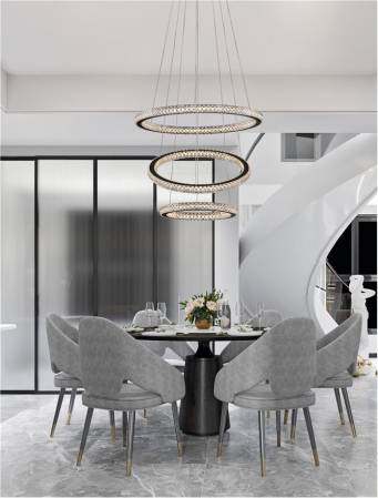 9748158 Lustra Nova Luce GINEVRA LED 69W 3900lm 3000K Aluminium & Acrylic Sandy Black Dimabil Triac IP20 [1]