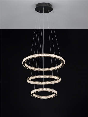 9748158 Lustra Nova Luce GINEVRA LED 69W 3900lm 3000K Aluminium & Acrylic Sandy Black Dimabil Triac IP20 [5]