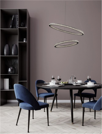 9748159 Lustra Nova Luce GINEVRA LED 54W 3350lm 3000K Aluminium & Acrylic Sandy Black Dimabil Triac IP20 [1]