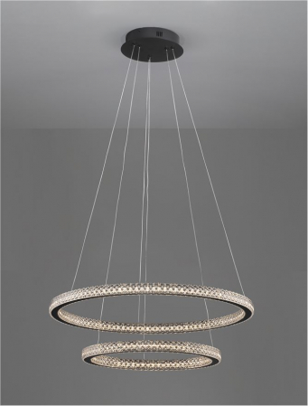 9748159 Lustra Nova Luce GINEVRA LED 54W 3350lm 3000K Aluminium & Acrylic Sandy Black Dimabil Triac IP20 [3]