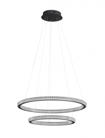 9748159 Lustra Nova Luce GINEVRA LED 54W 3350lm 3000K Aluminium & Acrylic Sandy Black Dimabil Triac IP20