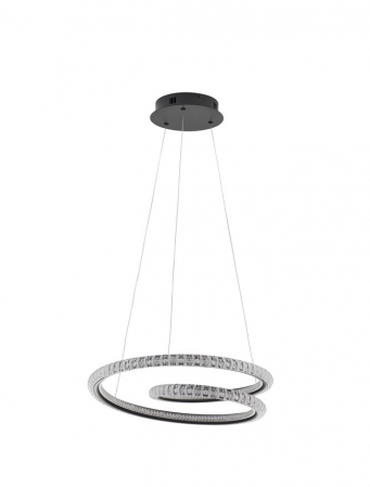 ILUMINAT INTERIOR - 9748165 Lustra Nova Luce GINEVRA LED 45W 2800lm 3000K Aluminium & Acrylic Sandy Black Dimabil Triac IP20