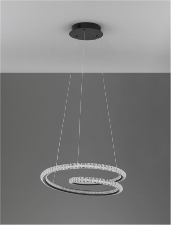 9748165 Lustra Nova Luce GINEVRA LED 45W 2800lm 3000K Aluminium & Acrylic Sandy Black Dimabil Triac IP20 [2]