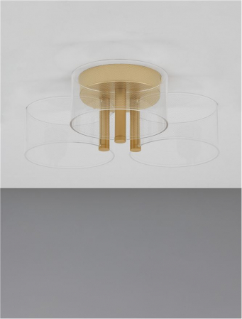 9756711 Lustra Nova Luce GATLIN LED 21W 950lm 3000K Metal & Acrylic  Brass Gold Nedimabil IP20 [2]