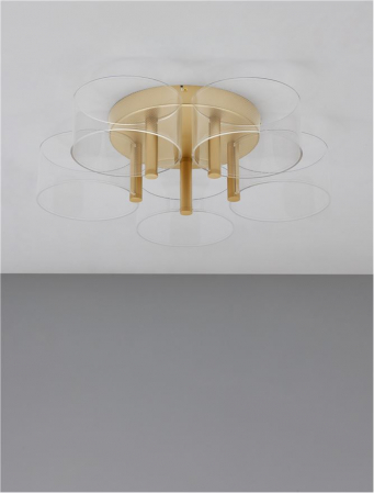 9756712 Lustra Nova Luce GATLIN LED 27W 1306lm 3000K Metal & Acrylic  Brass Gold Dimabil Triac IP20 [2]