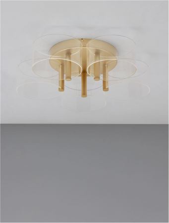 9756712 Lustra Nova Luce GATLIN LED 27W 1306lm 3000K Metal & Acrylic  Brass Gold Dimabil Triac IP20 [3]