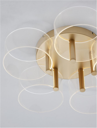 9756712 Lustra Nova Luce GATLIN LED 27W 1306lm 3000K Metal & Acrylic  Brass Gold Dimabil Triac IP20 [4]