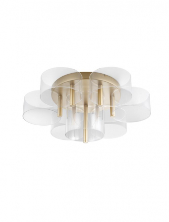 ILUMINAT INTERIOR - 9756713 Lustra Nova Luce GATLIN LED 41W 2116lm 3000K Metal & Acrylic  Brass Gold Dimabil Triac IP20