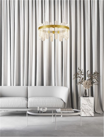 9756714 Lustra Nova Luce ARGO LED 81W 3120lm 3000K Metal & Acrylic  Brass Gold Dimabil Triac IP20 [1]