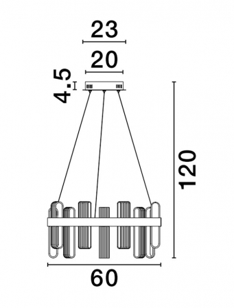 9756714 Lustra Nova Luce ARGO LED 81W 3120lm 3000K Metal & Acrylic  Brass Gold Dimabil Triac IP20 [3]