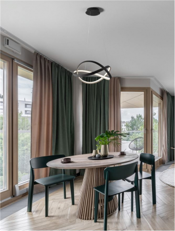 9756717 Lustra Nova Luce ODREY LED 40W 2033lm 3500K Aluminium & Acrylic Sandy Black & Gold Dimabil CCT IP20 [1]